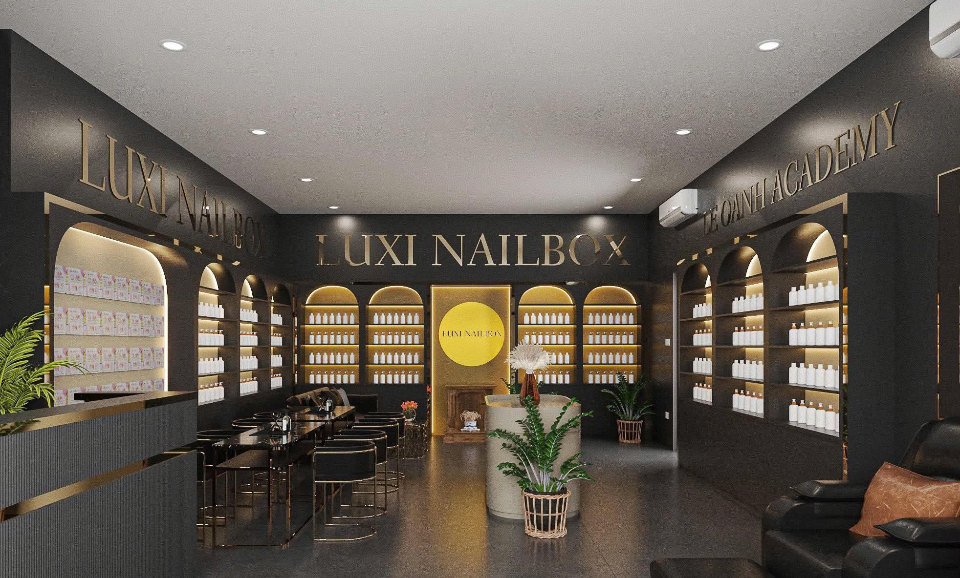 Khu vực làm nail và đào tạo sang trọng